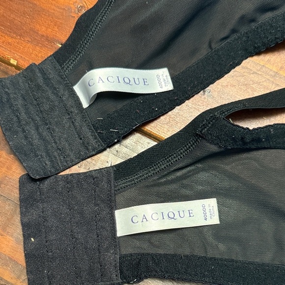 Cacique Black Lace Bra Duo 40DDD - Picture 2 of 7